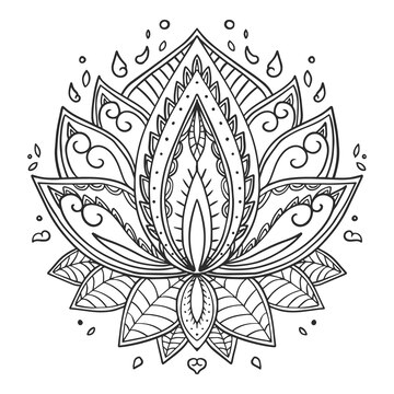 Geometric floral mandala art design